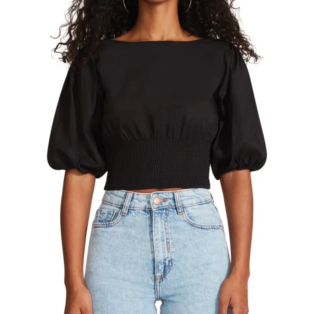 NWT BB Dakota Poplin Smocked Top